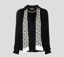 Elisabetta Franchi - BLUSA MANGA LARGA CON BUFANDA Y CADENA