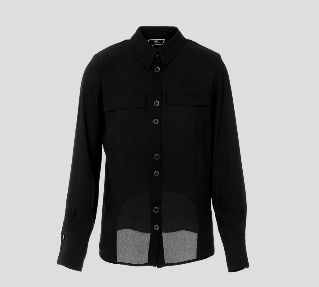Elisabetta Franchi - BLUSA ABOTONADA CON DOBLE SOLAPA FRONTAL