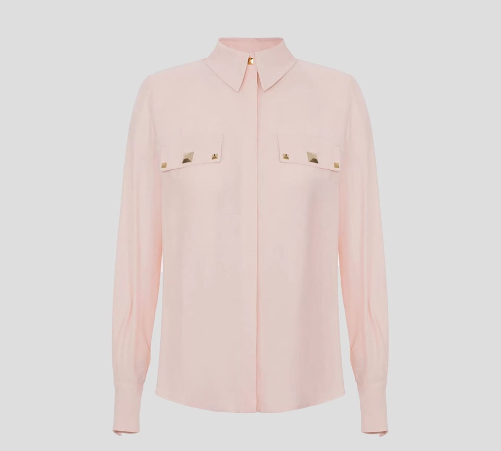 Elisabetta Franchi - BLUSA MANGA LARGA CON APLIQUES Y BOTONES DORADOS