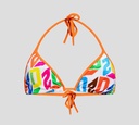 Dsquared2 - TOP DE BIKINI TRIANGULAR CON PATRÓN DE LOGO MULTICOLOR