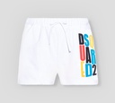 Dsquared2 - SHORT DE PLAYA EN TELA DE PAÑO CON LOGO MULTICOLOR