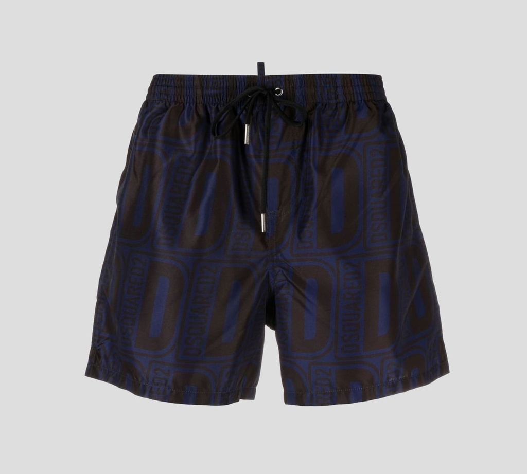 Dsquared2 - SHORT DE PLAYA MIDI CON PATRÓN DE LOGO