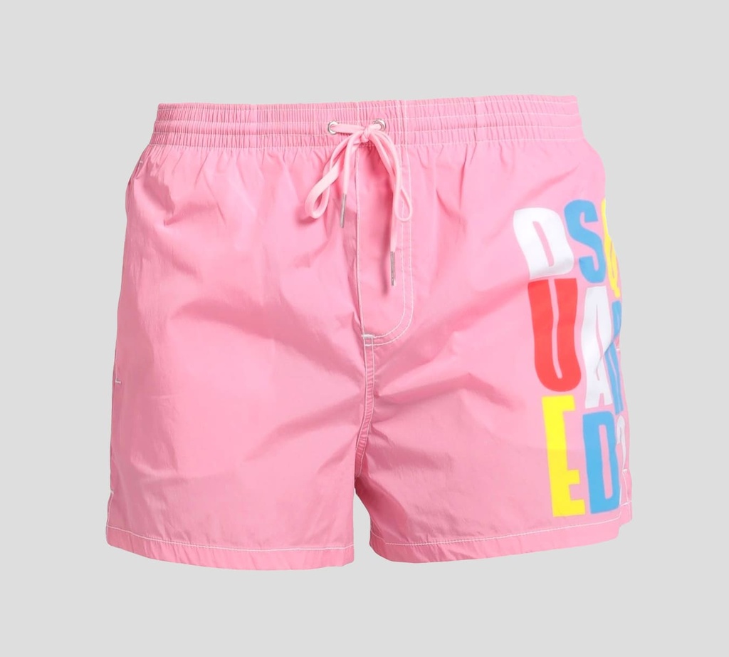Dsquared2 - SHORT DE PLAYA MIDI CON LOGO ESCALADO MULTICOLOR