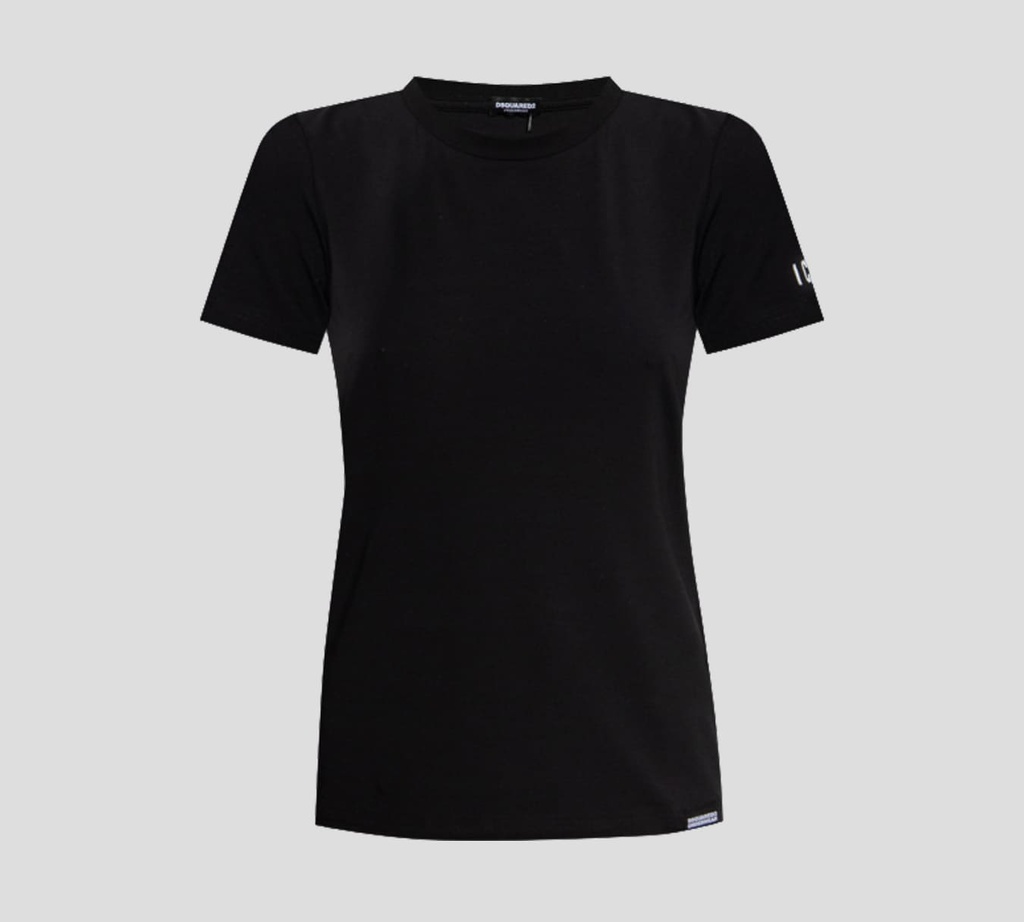 Dsquared2 - FRANELA BÁSICA CUELLO REDONDO CON LOGO SOBRE MANGA