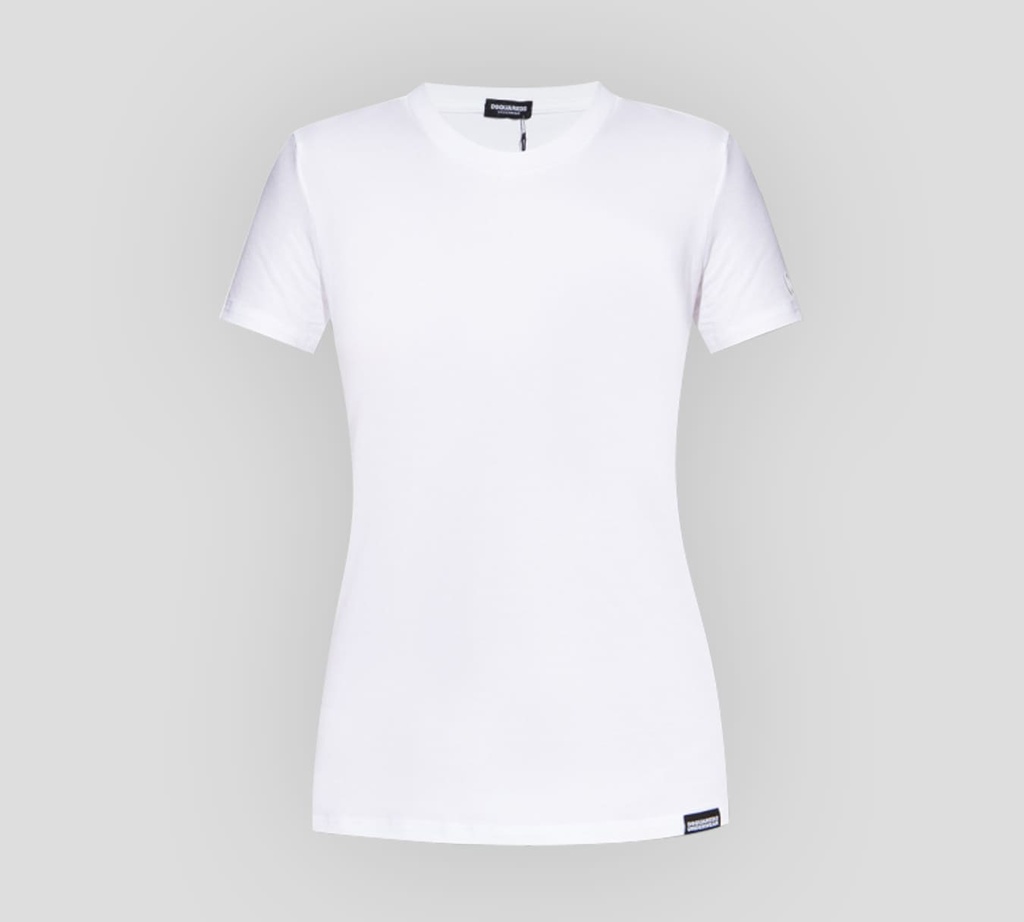 Dsquared2 - FRANELA BÁSICA CUELLO REDONDO CON LOGO SOBRE MANGA