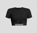 Dsquared2 - TOP DEPORTIVO DE LYCRA MANGA CORTA CON BANDA ELÁSTICA BAJO EL BUSTO
