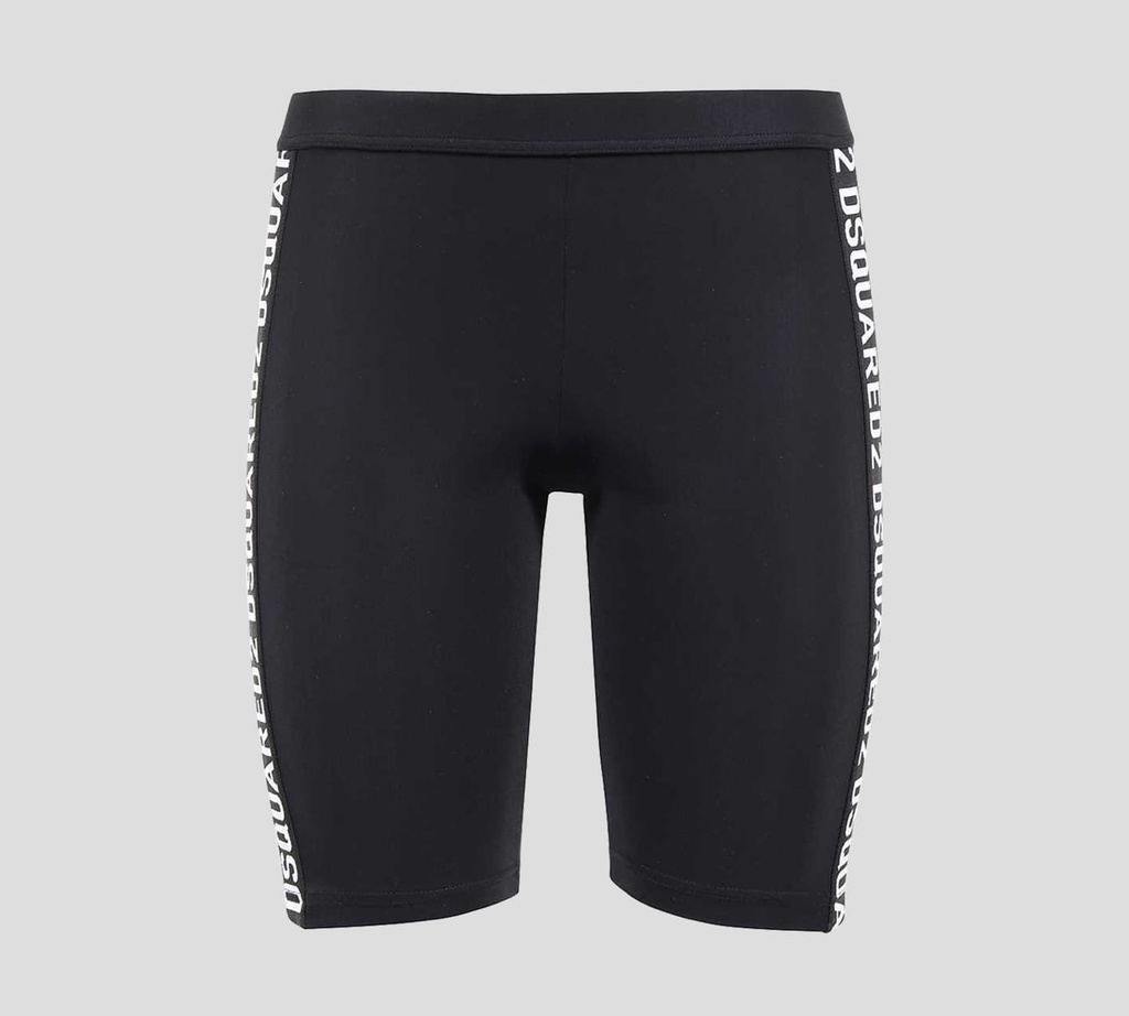 Dsquared2 - SHORT BIKER UNICOLOR CON LOGO A LOS LATERALES