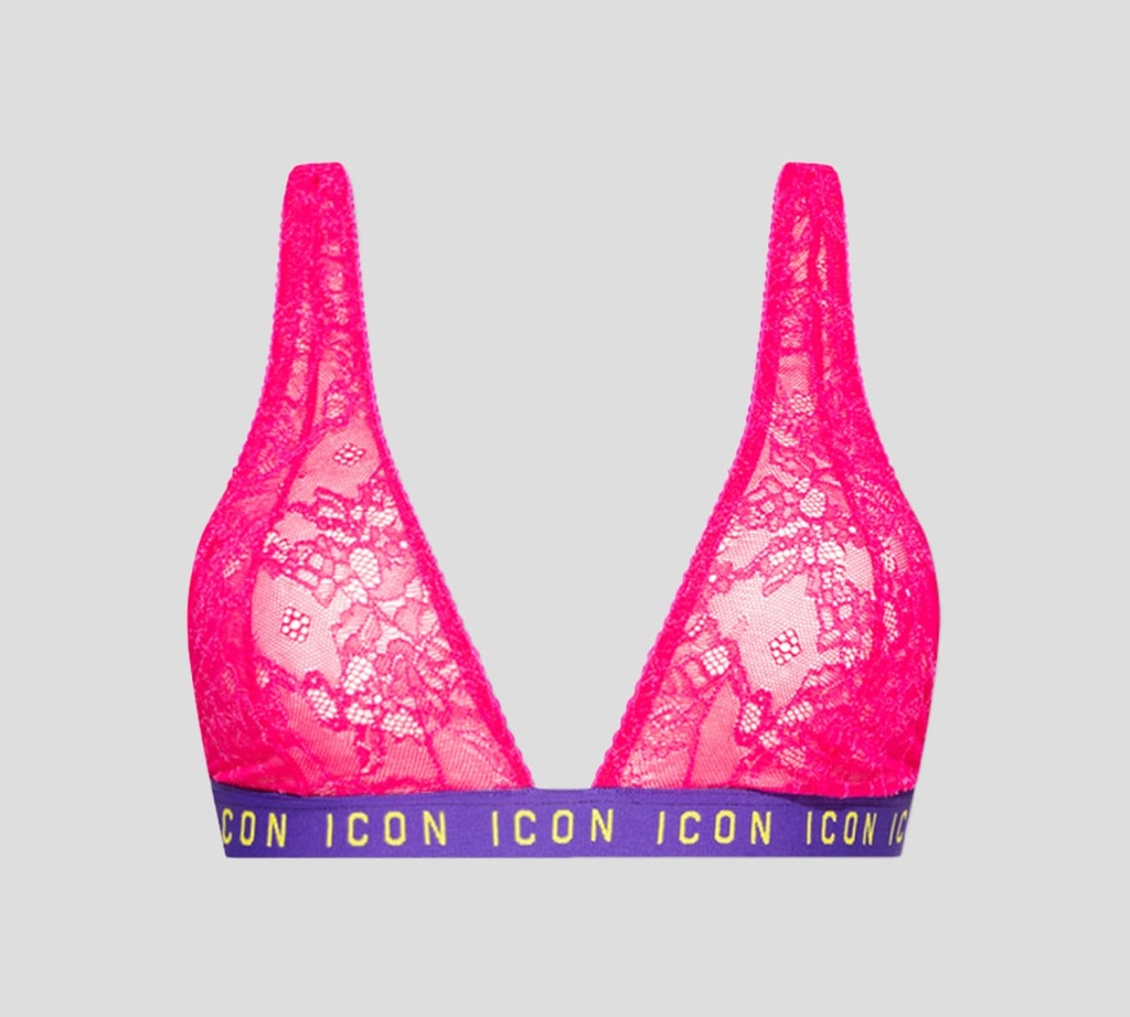 Dsquared2 - BRALETTE ICON DE ENCAJE CON BANDA ELÁSTICA FINA BAJO EL BUSTO