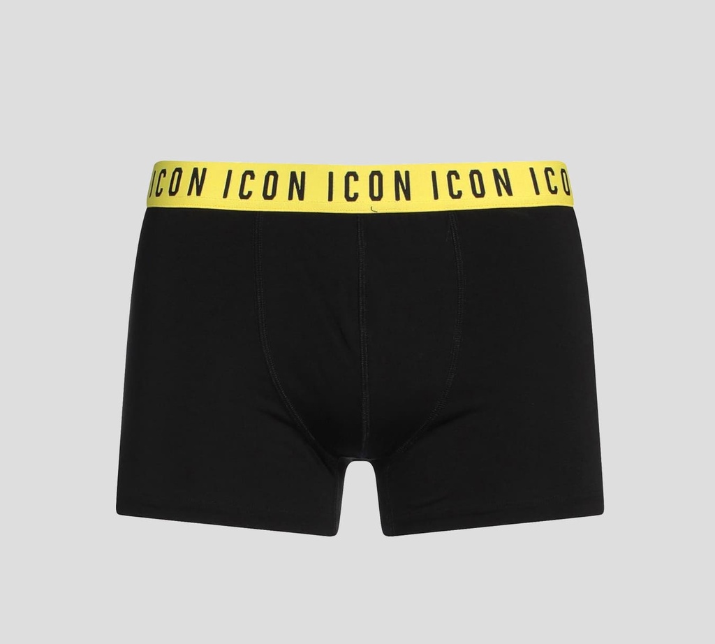 Dsquared2 - BOXER CORTO ICON CON BANDA ELÁSTICA AMARILLA A LA CADERA
