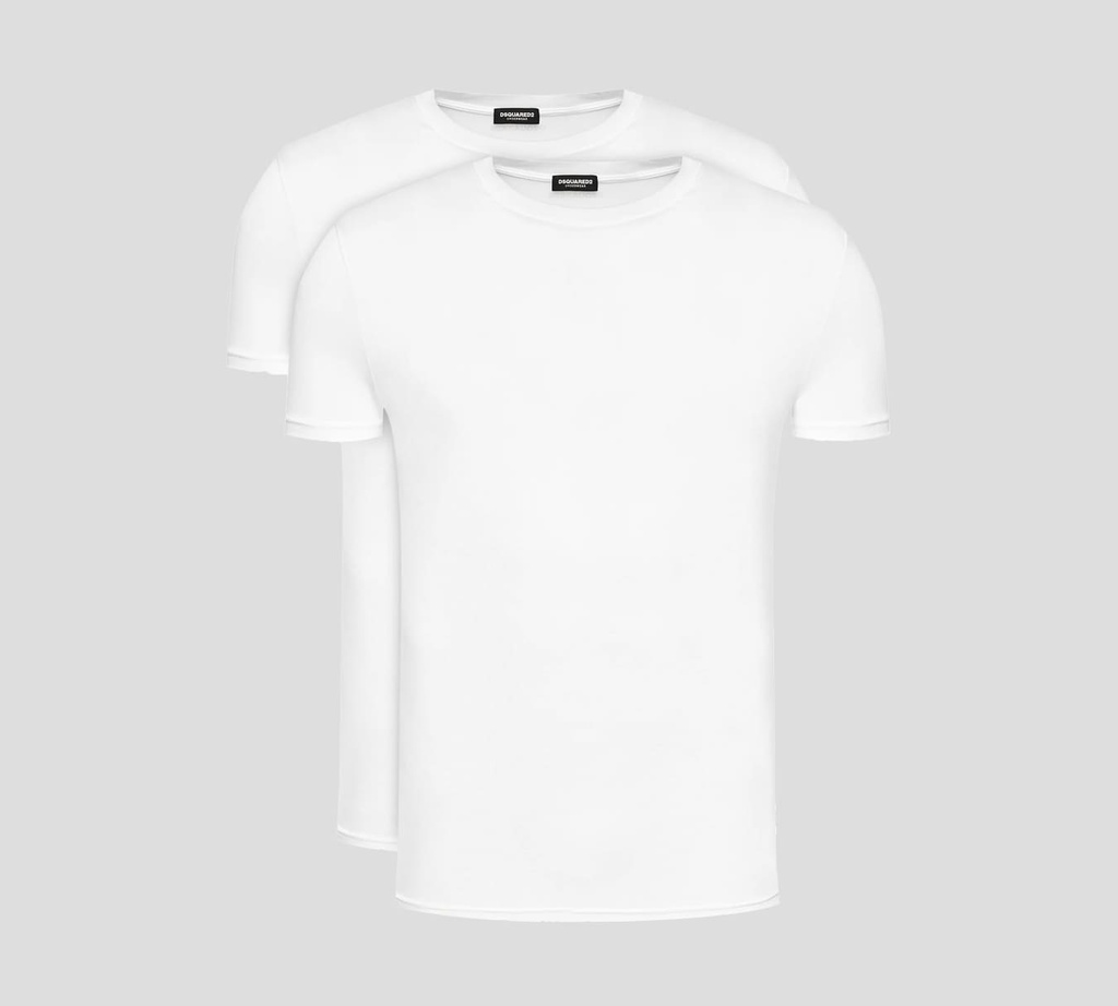 Dsquared2 - DUO DE FRANELAS BASICAS MANGA CORTA, BLANCA