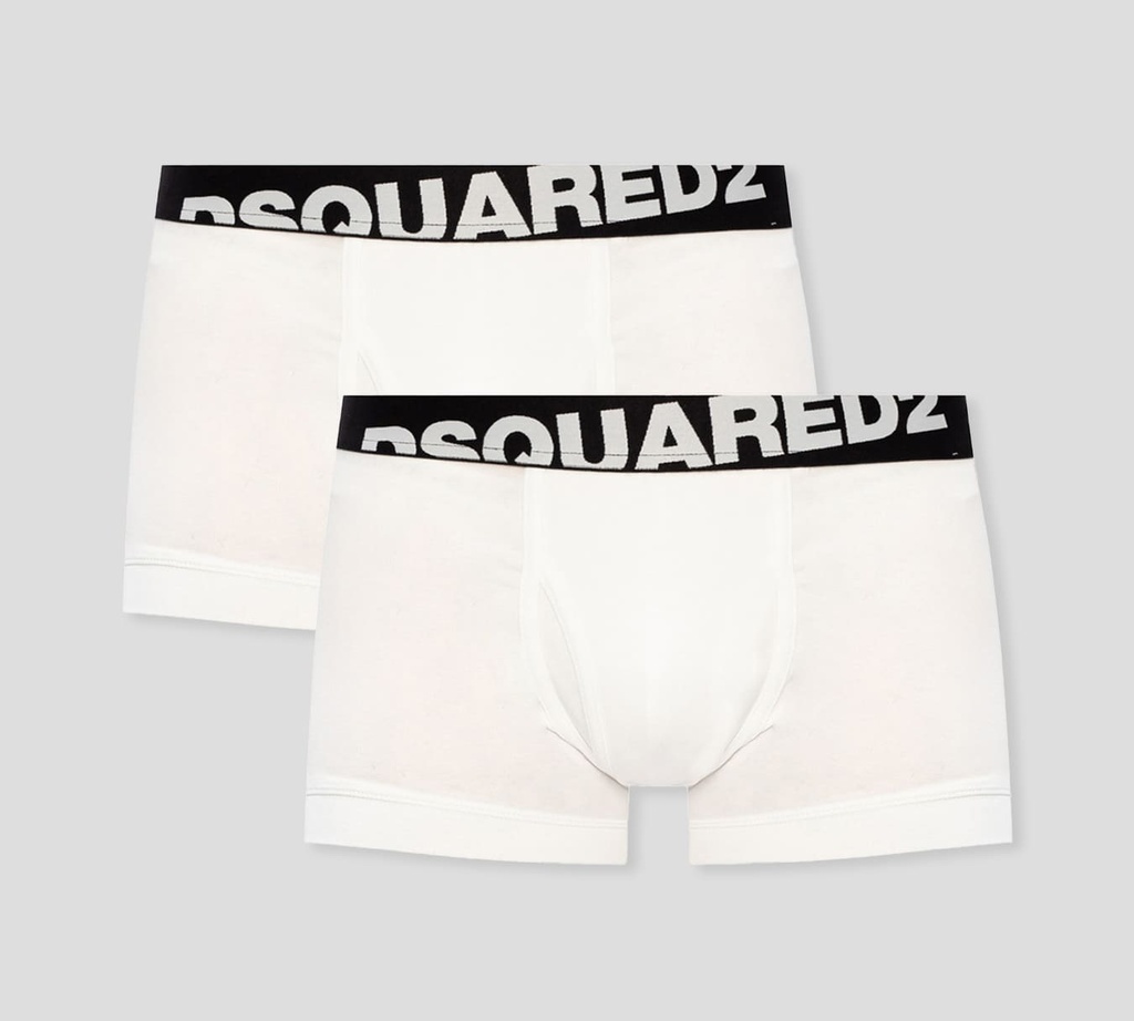 Dsquared2 - BI PACK DE BOXERS CORTOS CON LOGO SESGADO SOBRE BANDA ELÁSTICA
