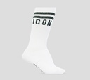 Dsquared2 - MEDIAS LARGAS ICON BLANCAS CON VERDE OSCURO