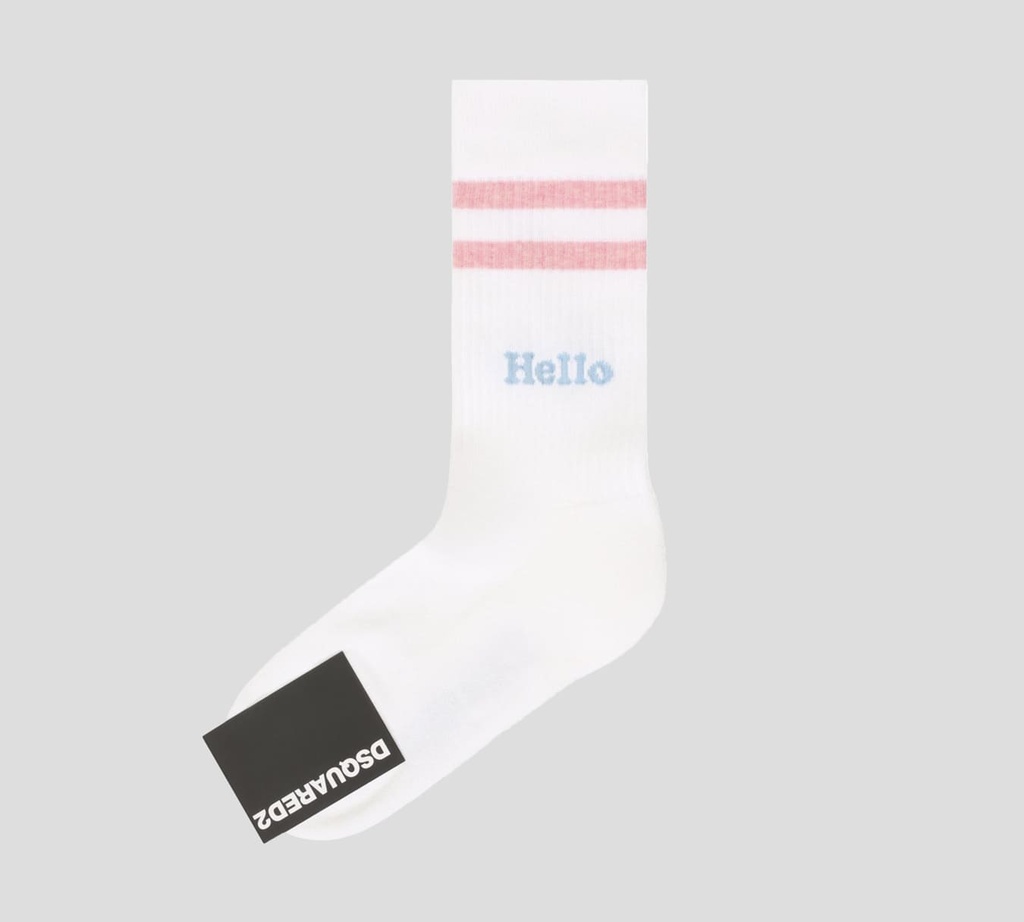 Dsquared2 - MEDIAS LARGAS BLANCAS CON LOGO HELLO