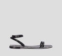 Giuseppe Zanotti - SANDALIAS PLANAS CON PEDRERIA Y AMARRE AL TOBILLO