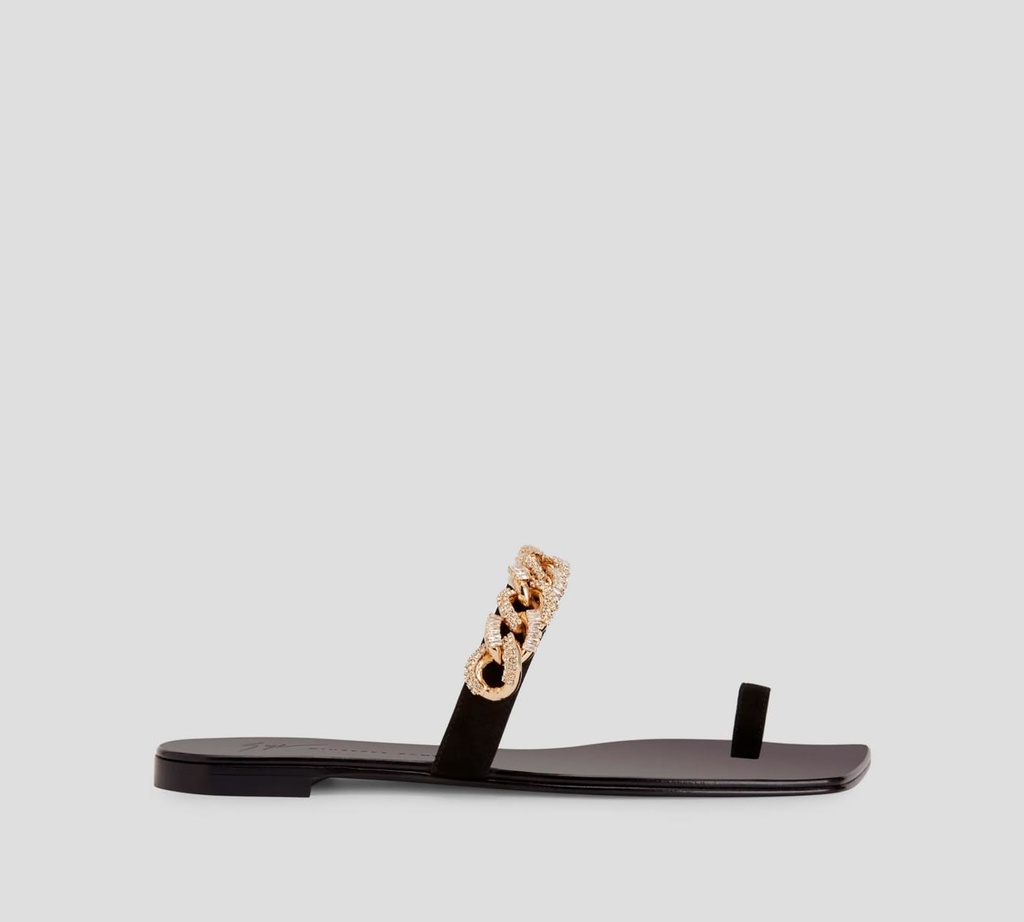 Giuseppe Zanotti - SANDALIA PLANA DESTALONADA CON CADENA 