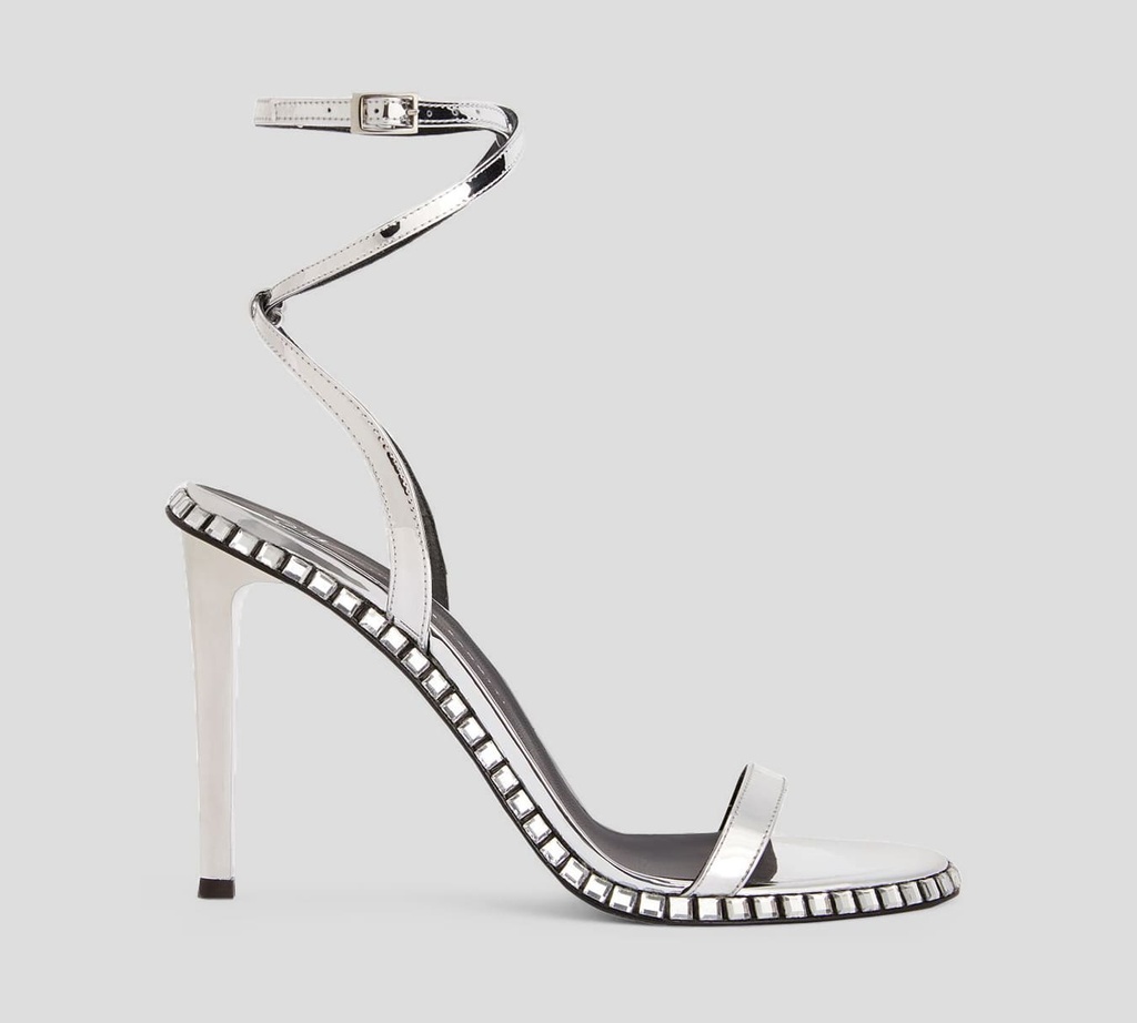 Giuseppe Zanotti - SANDALIAS CON PEDRERÍA AL BORDE Y AMARRE CRUZADO AL TOBILLO