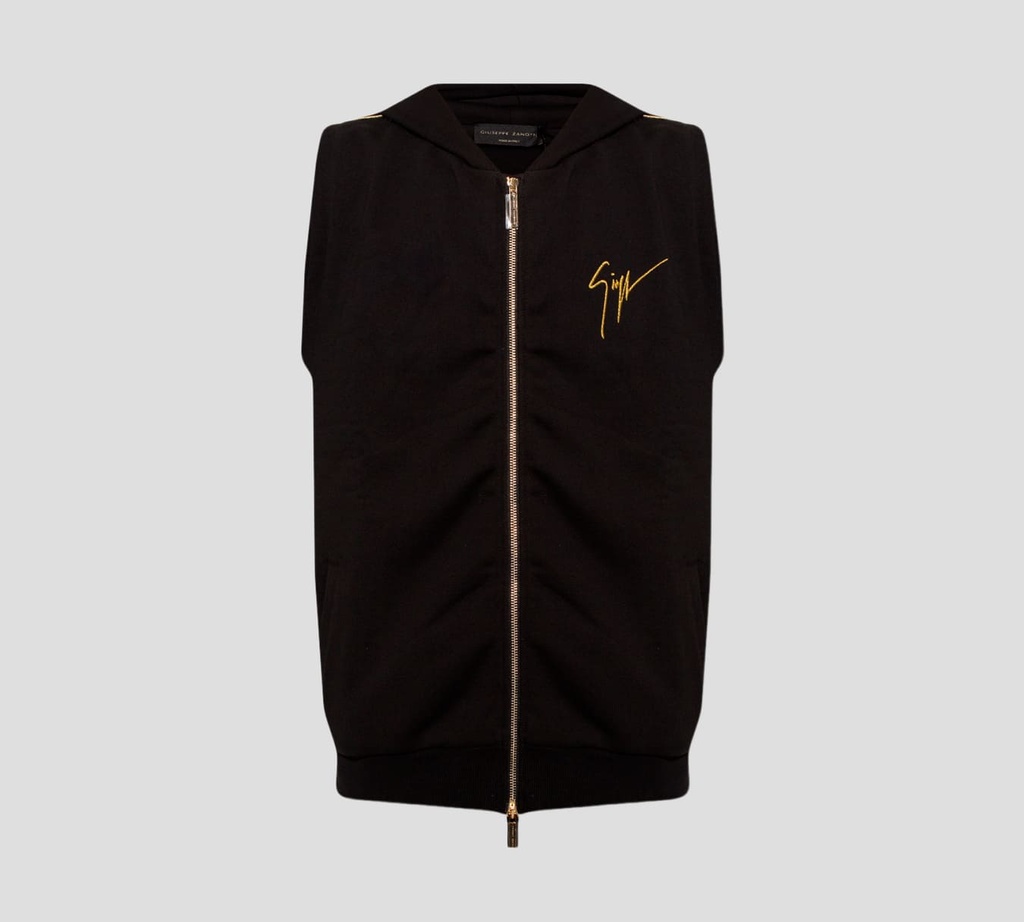 Giuseppe Zanotti - CHALECO HOODIE LAB CON LOGO BORDADO
