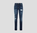 Philipp Plein - SKINNY JEANS RASGADOS CON SELLO SOBRE BOLSILLO TRASERO