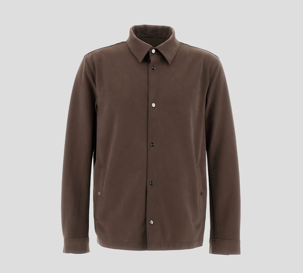 Herno - CHAQUETA EN ALCANTARÁ ABOTONADA AL FRENTE