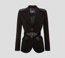 Elisabetta Franchi - BLAZER CON CINTURÓN Y DETALLES EN CUERO SINTÉTICO
