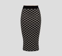 Elisabetta Franchi - FALDA LÁPIZ DE PUNTO CON PATRÓN DE LOGO