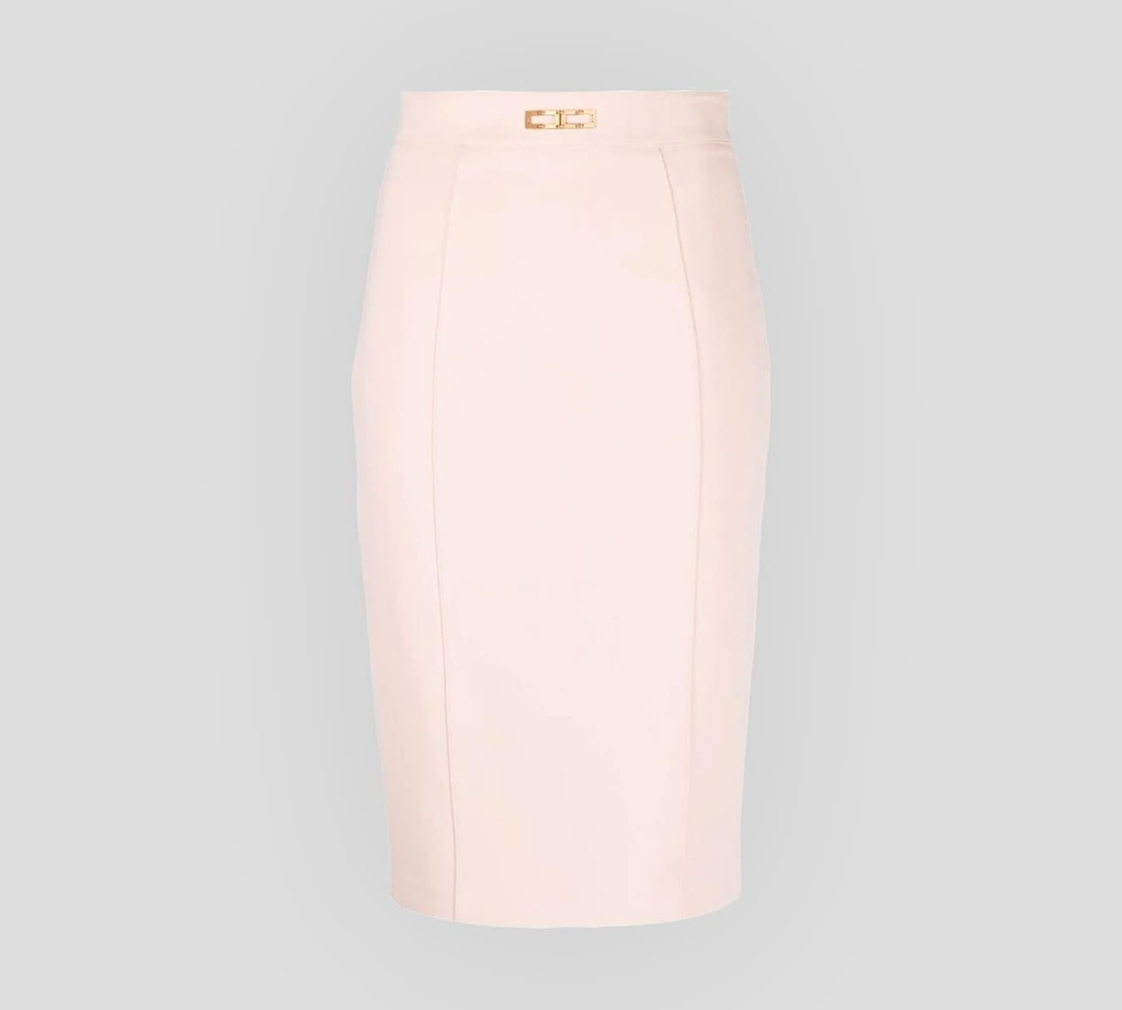 Elisabetta Franchi - FALDA LÁPIZ BÁSICA CON HEBILLA DORADA FRONTAL