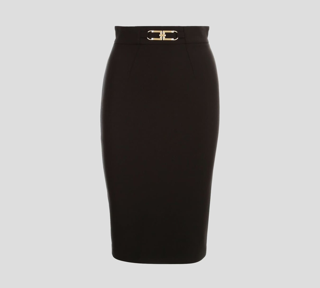Elisabetta Franchi - FALDA LÁPIZ BÁSICA CON HEBILLA DORADA