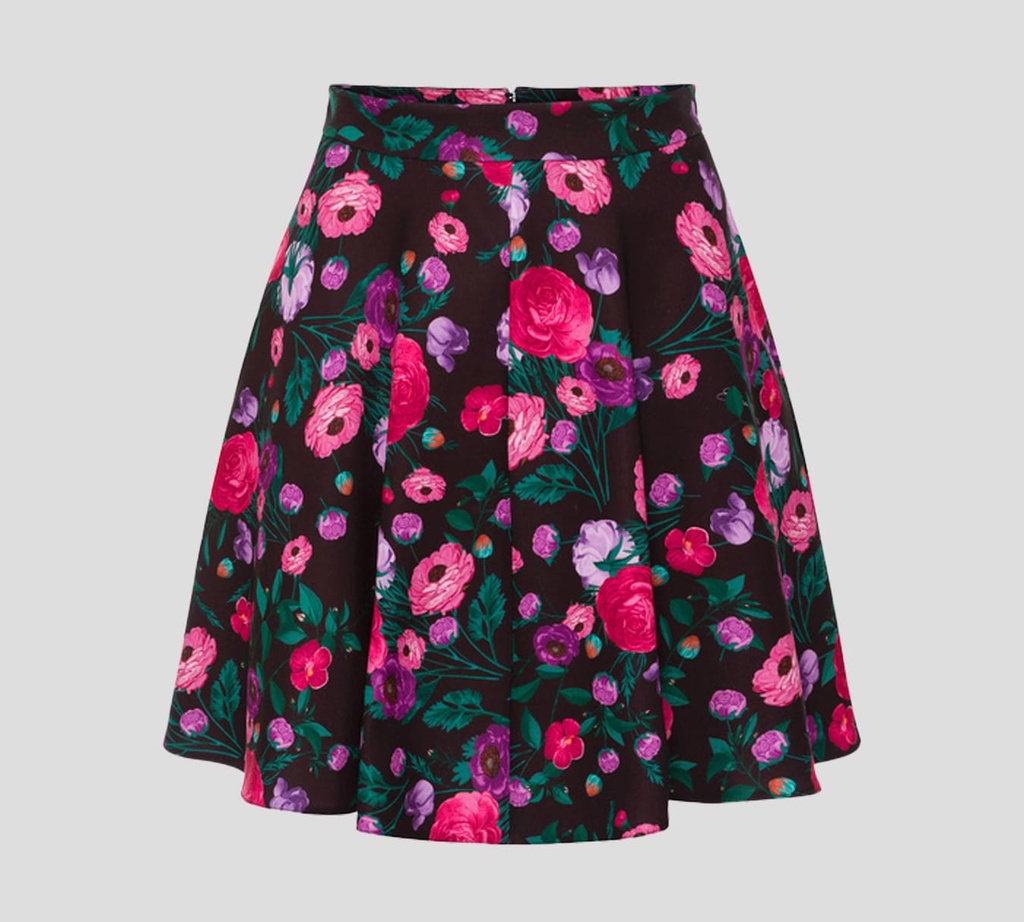 Elisabetta Franchi - FALDA CORTE "A" CON ESTAMPADO FLORAL