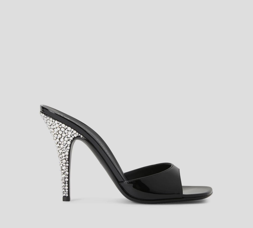 Giuseppe Zanotti - SANDALIA DESTALONADA CON PEDRERÍA EN TACÓN Y PUNTA CUADRADA