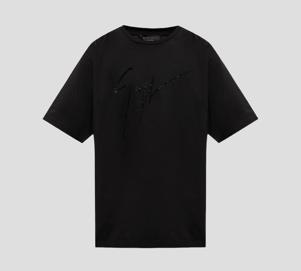 Giuseppe Zanotti - FRANELA CUELLO REDONDO CON LOGO EN PEDRERIA