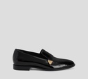 Giuseppe Zanotti - MOCASINES EN CUERO PATENTE CON LOGO DE PLACA METÁLICA