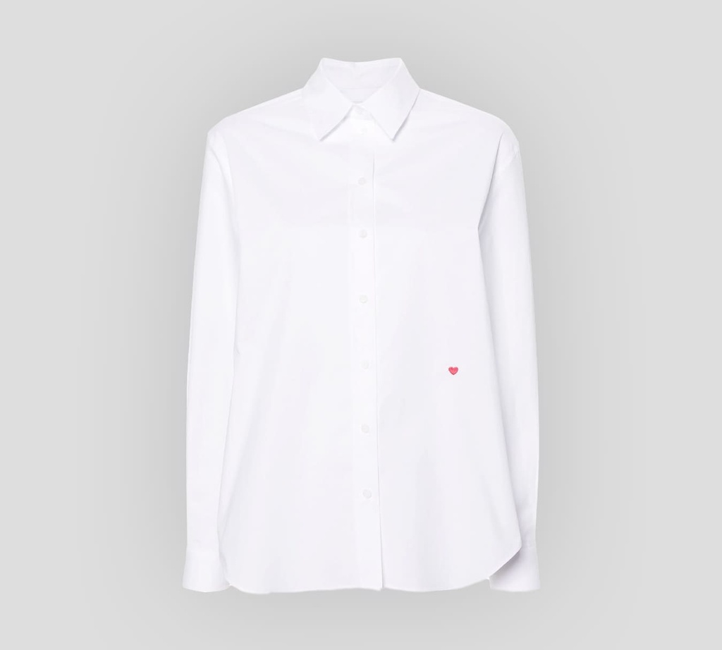 Moschino - CAMISA MANGA LARGA CON PEQUEÑO CORAZÓN BORDADO