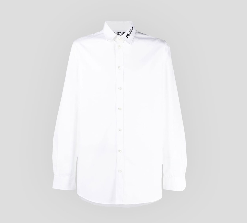 Moschino - CAMISA CON DETALLE BORDADO SOBRE EL CUELLO