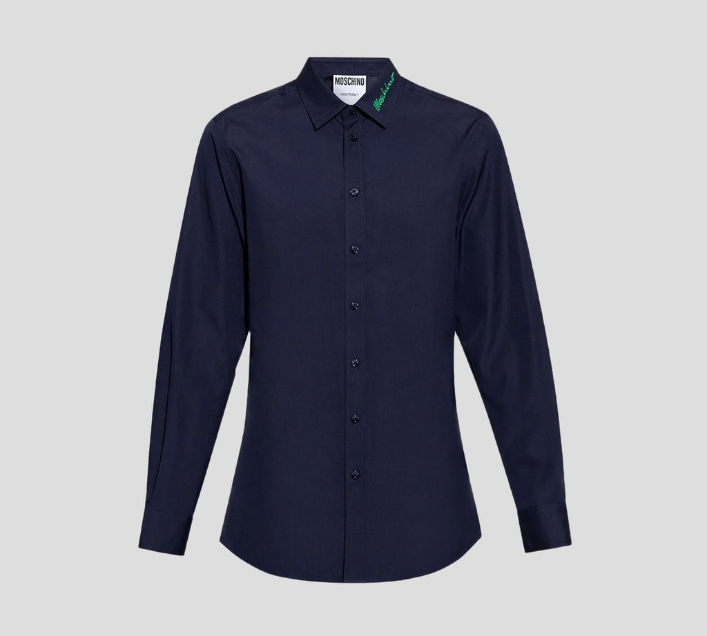 Moschino - CAMISA CON DETALLE BORDADO SOBRE EL CUELLO