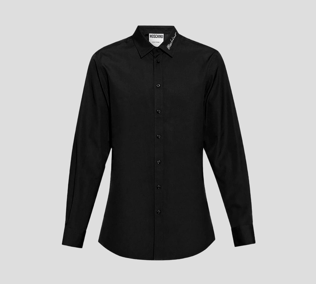 Moschino - CAMISA CON DETALLE BORDADO SOBRE EL CUELLO