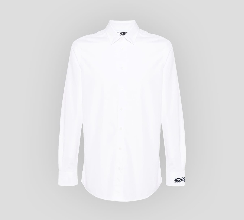 Moschino - CAMISA MANGA LARGA CON BORDADO SOBRE EL PUÑO