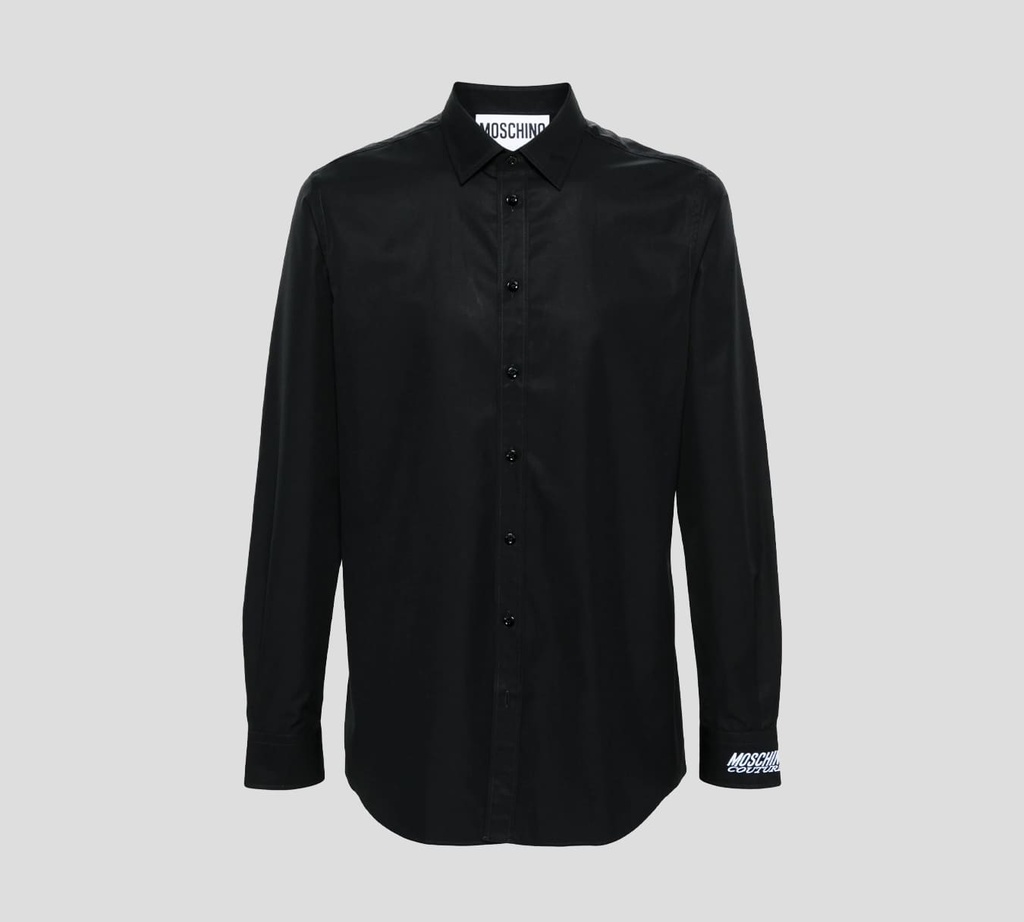 Moschino - CAMISA MANGA LARGA CON BORDADO SOBRE EL PUÑO