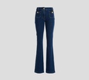 Moschino - JEAN BOTA ANCHA CON BOTONES METÁLICOS DE OSO