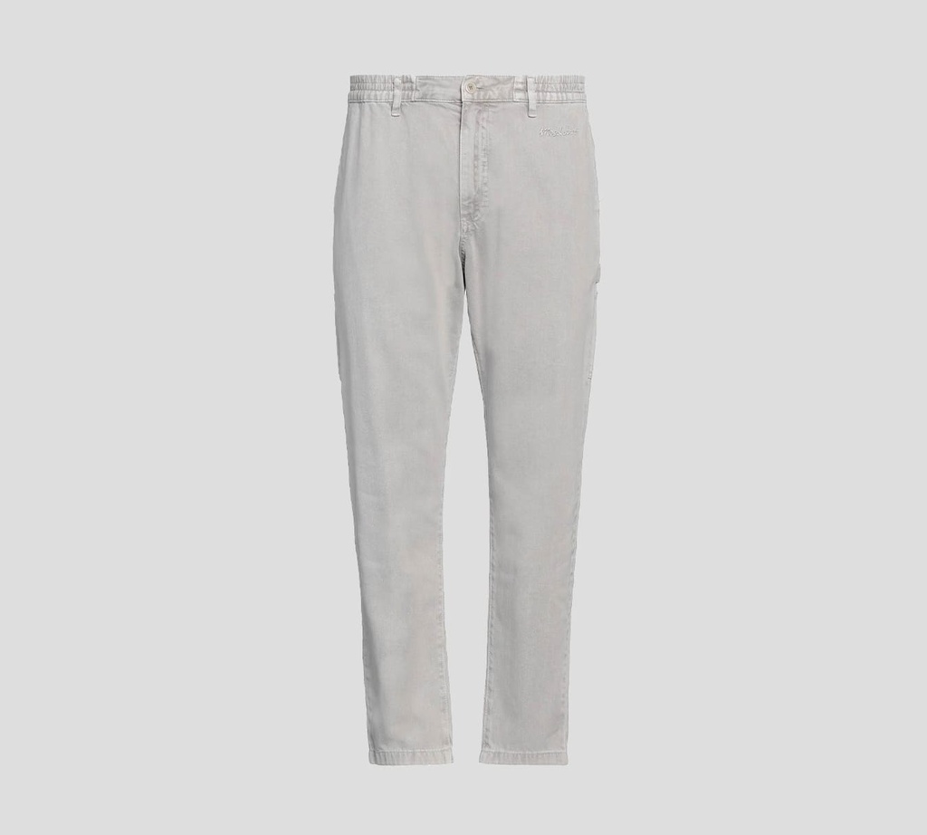 Moschino - SKINNY JEAN CON LOGO BORDADO Y PRETINA ARRUCHADA