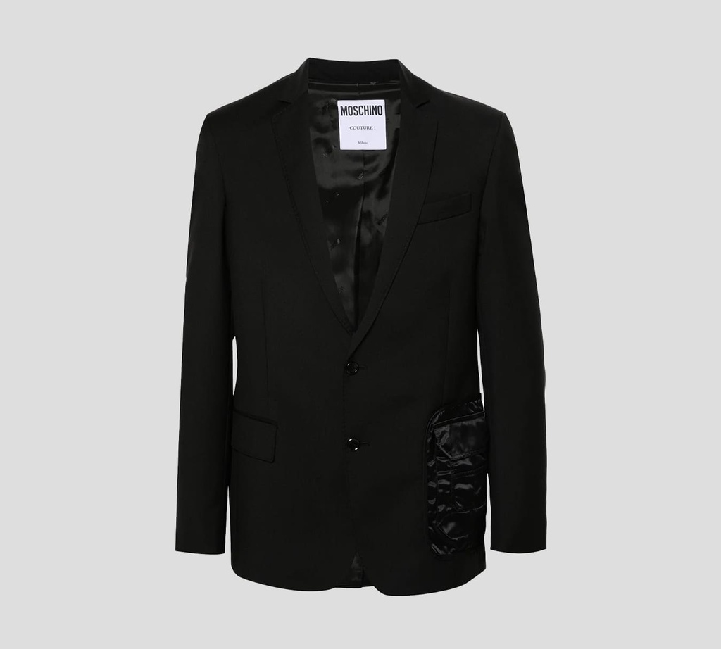 Moschino - BLAZER CON BOLSILLO FRONTAL EN TELA DE SATÉN