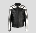 Moschino - CHAQUETA DE CUERO CON CIERRE FRONTAL Y DOBLE BOLSILLO LATERAL