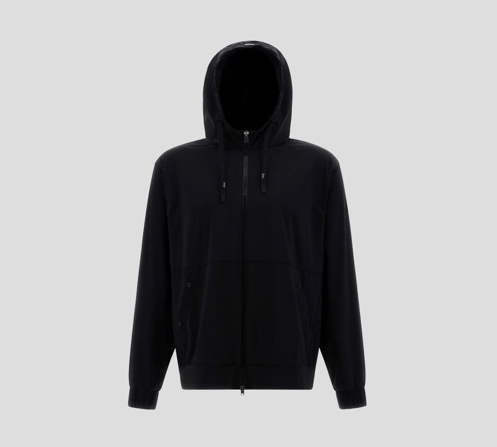 Herno - CHAQUETA BOMBER CON HOODIE Y CIERRE FRONTAL