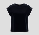 Herno - BLUSA CUELLO REDONDO CON TRANSPARENCIA SOBRE HOMBROS