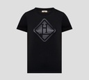Herno - FRANELA CUELLO REDONDO UNICOLOR CON LOGO ROMBOIDE ESTAMPADO