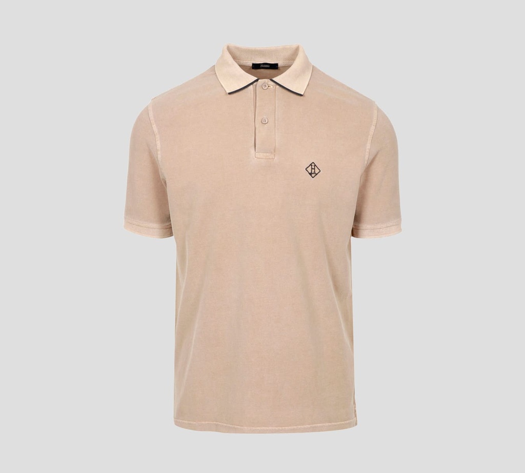 Herno - POLO DE PUNTO PIQUÉ CON LOGO ROMBOIDE BORDADO SOBRE EL PECHO