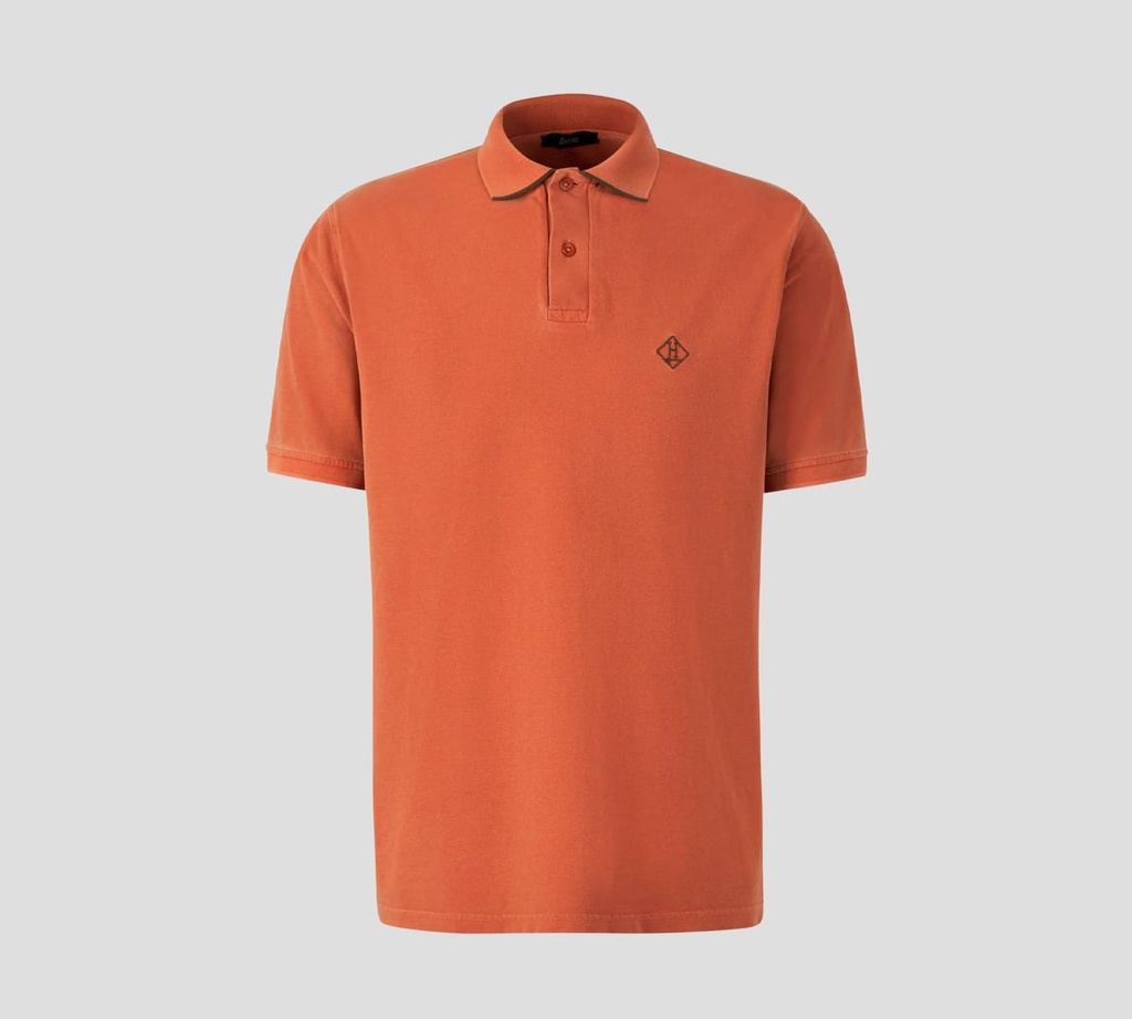 Herno - POLO DE PUNTO PIQUÉ CON LOGO ROMBOIDE BORDADO SOBRE EL PECHO