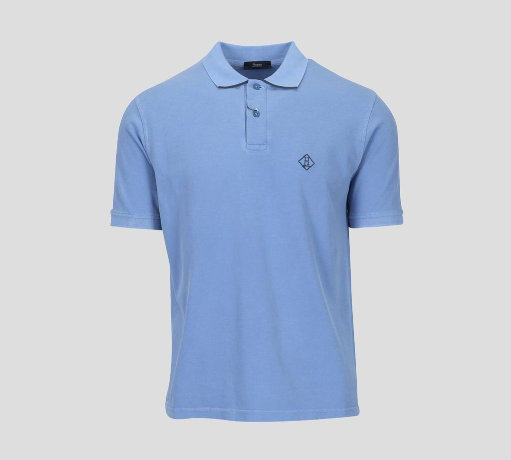 Herno - POLO DE PUNTO PIQUÉ CON LOGO ROMBOIDE BORDADO SOBRE EL PECHO