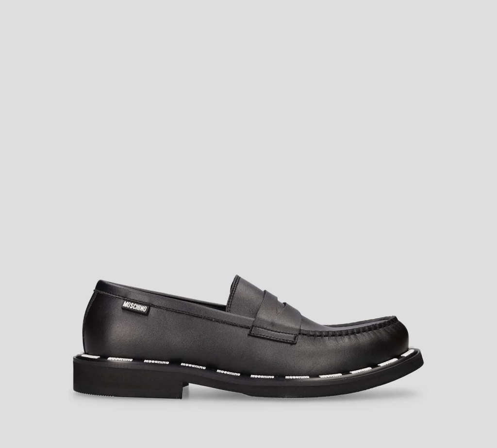 Moschino - MOCASINES CASUALES EN CUERO NEGRO