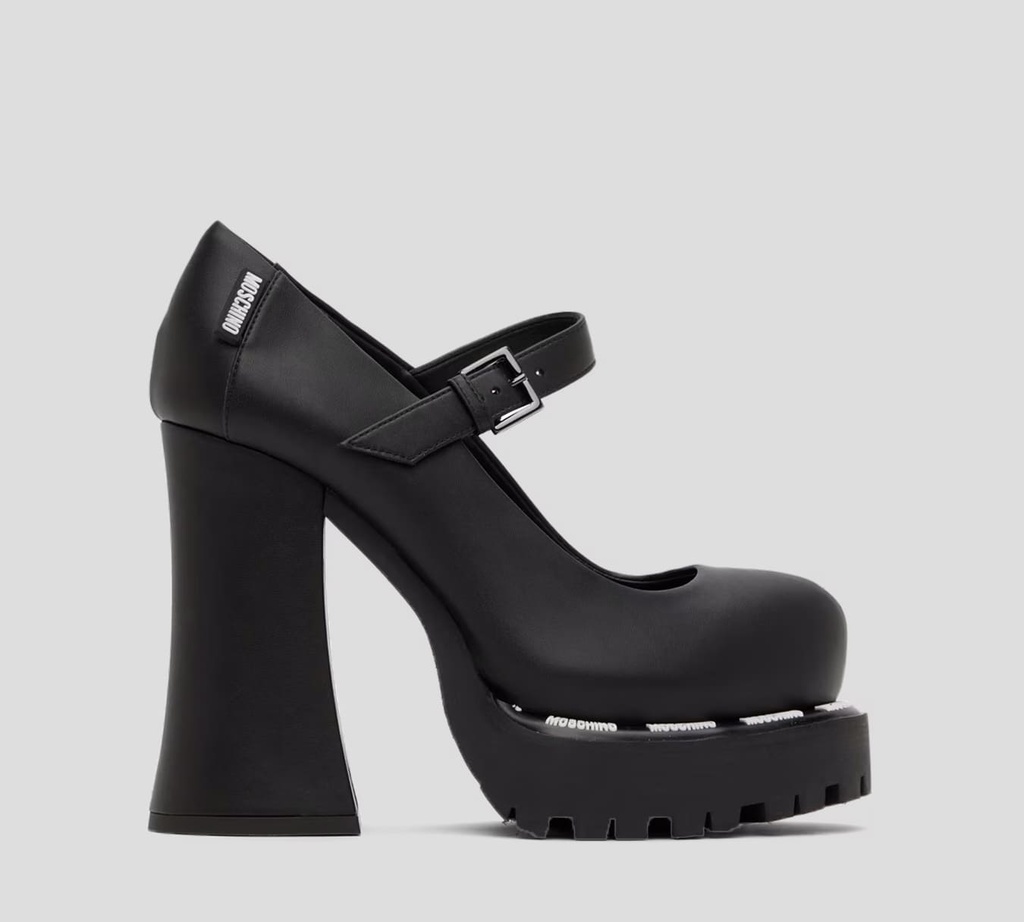 Moschino - ZAPATO DE PLATAFORMA CON TACÓN GRUESO Y CORREA SOBRE EMPEINE