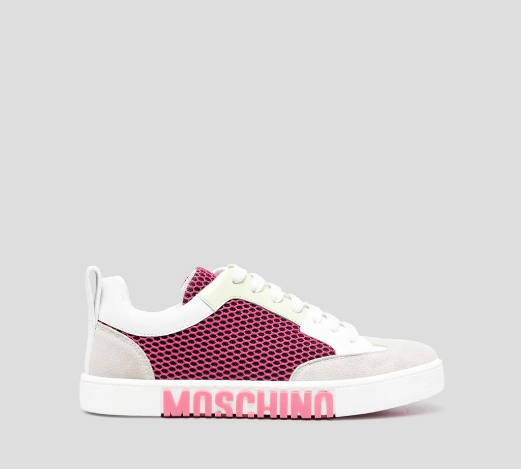 Moschino - SNEAKERS TRENZADOS HECHO EN CUERO, GAMUZA Y MALLA